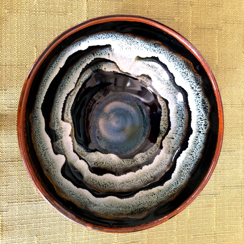 Handcrafted Ceramic Decorative Bowl - Brown and Black Glaze - Picture 2 of 5